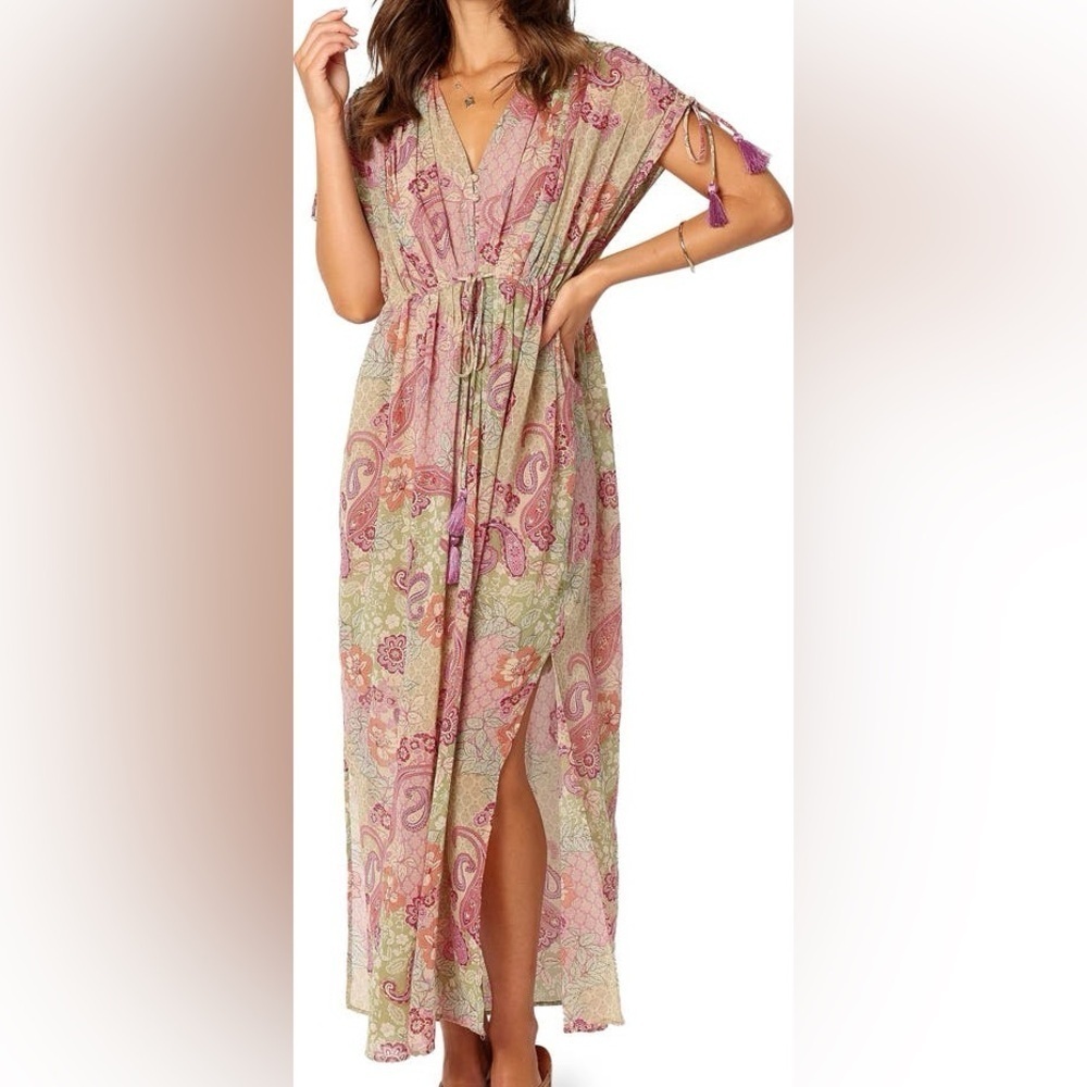 Petal and Pup Denim forum Cyril print maxi coverup paisley dress Iris oasis S